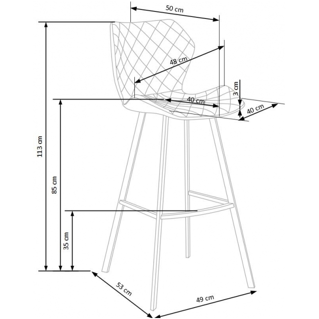 Baro kėdė HOKER H-83 2 Baro kėdė HOKER H-83 2