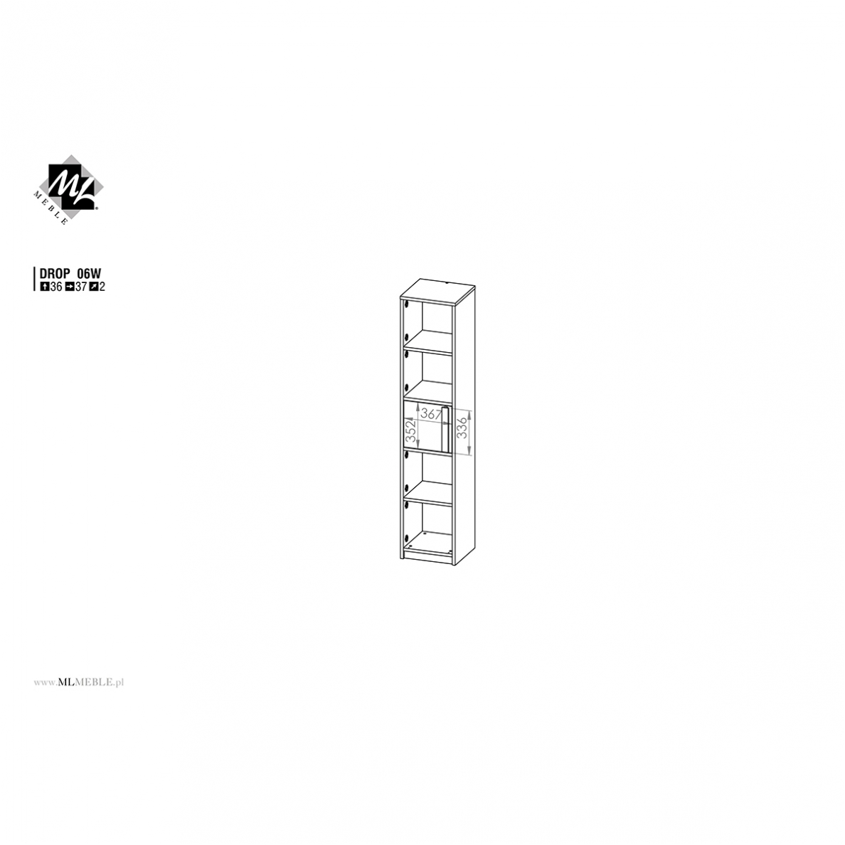 Durelės lentynai Drop 06W 1 Durelės lentynai Drop 06W 1