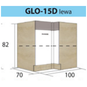 GLOBAL pastatoma kampinė spintelė GLO-15D (kairinė)