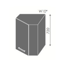 Kampinė pakabinama spintelė PLATINUM  W10