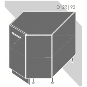 Pastatoma kampinė spintelė QUANTUM D12R 90 Pastatoma kampinė spintelė QUANTUM D12R 90