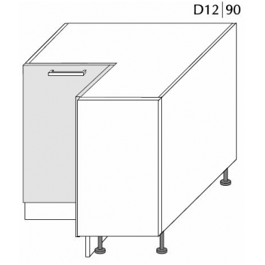 Pastatoma kampinė spintelė  PLATINUM  D12 90