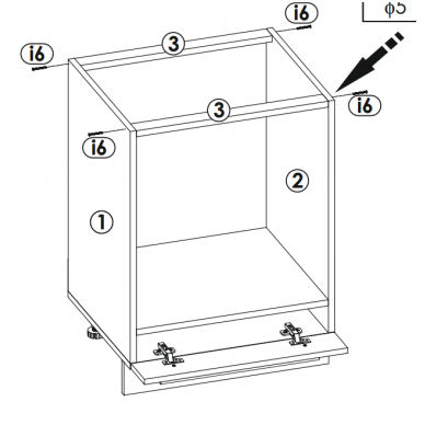 Pastatoma spintelė orkaitei QUANTUM D11k 60 5 Pastatoma spintelė orkaitei QUANTUM D11k 60 5