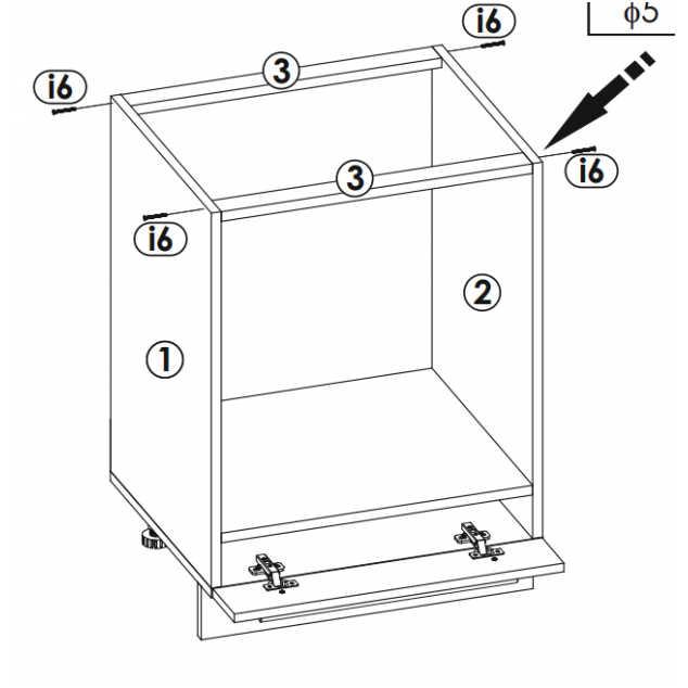 Pastatoma spintelė orkaitei QUANTUM D11k 60 5 Pastatoma spintelė orkaitei QUANTUM D11k 60 5