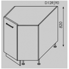 TITANIUM pastatoma kampinė spintelė D12R/90 TITANIUM pastatoma kampinė spintelė D12R/90