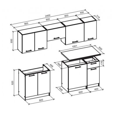 Virtuvinis komplektas DARIA 240 1 Virtuvinis komplektas DARIA 240 1