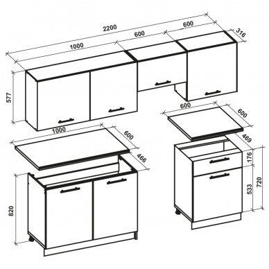 Virtuvinis komplektas KATIA 220 1 Virtuvinis komplektas KATIA 220 1